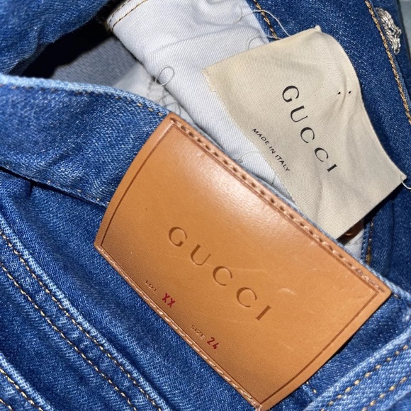 Gucci Embroidered High-rise Flared Jeans - Mid denim 24 new - Picture 10 of 12